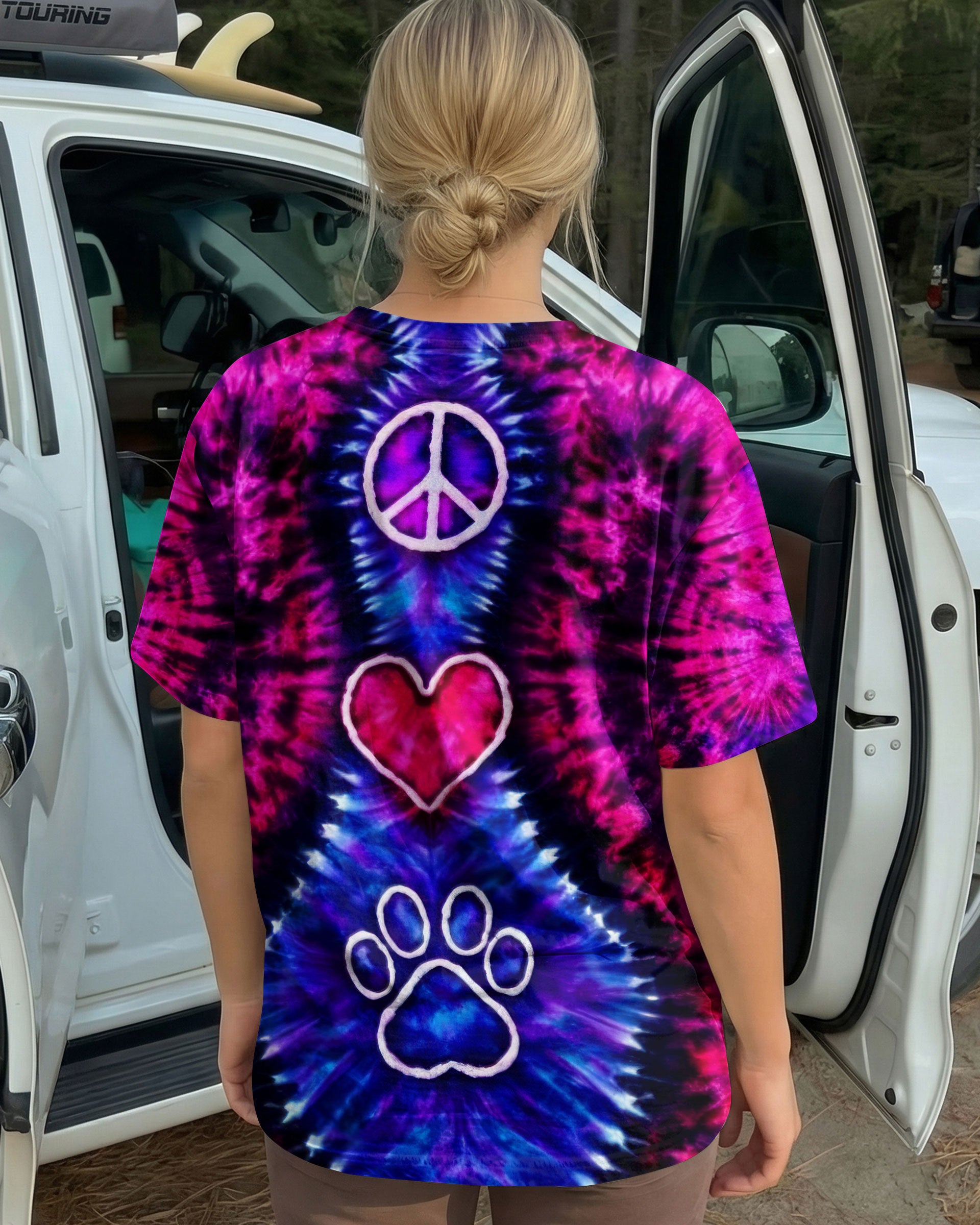 PEACE LOVE PAW PRINT SWIRL ALL OVER PRINT - TLTW3003264