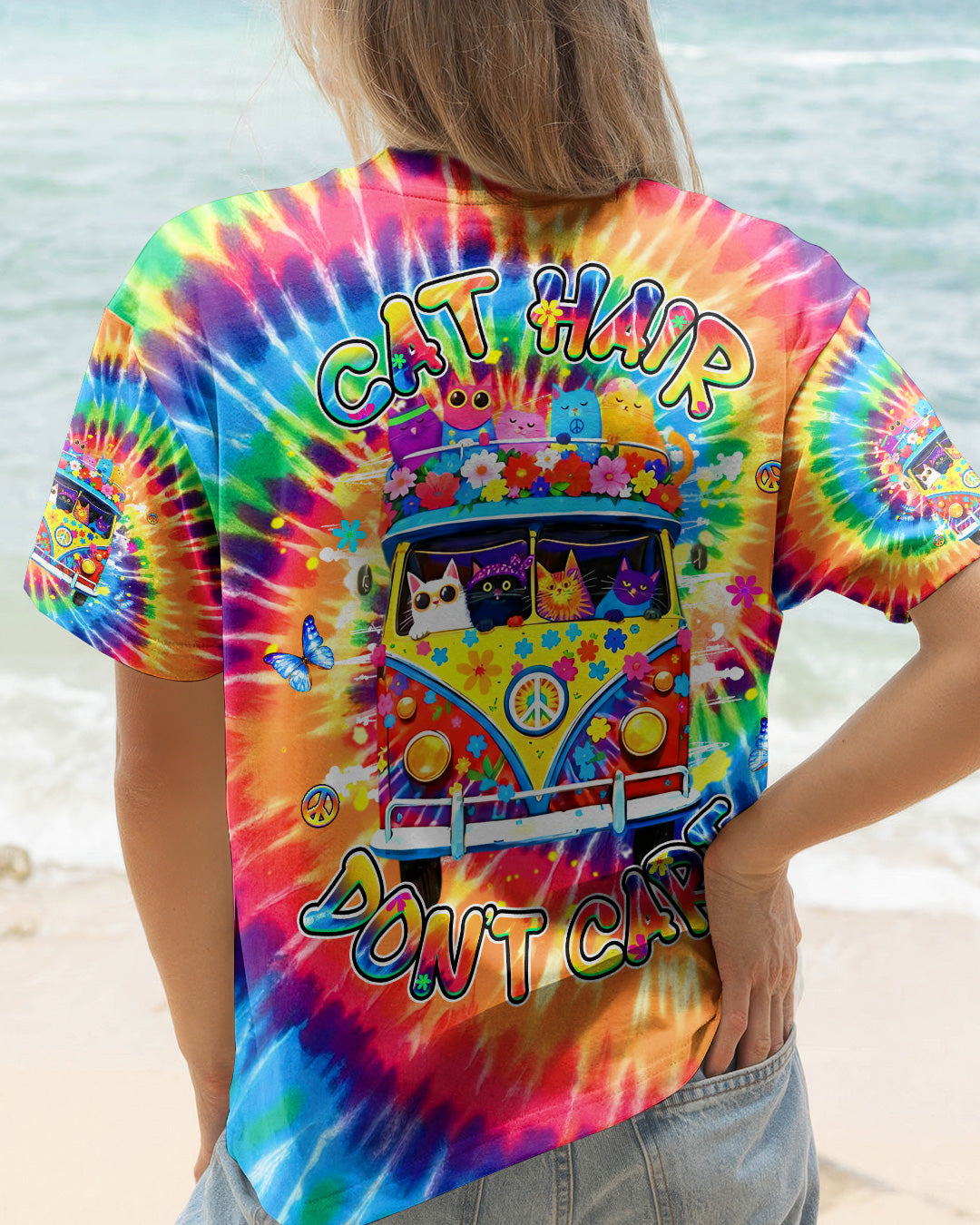 CAT HAIR DON’T CARE ALL OVER PRINT - YHHG0502261