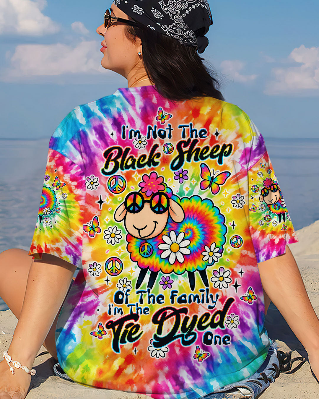 I'M NOT THE BLACK SHEEP DAISIES TIE DYE ALL OVER PRINT - TLTW1009255