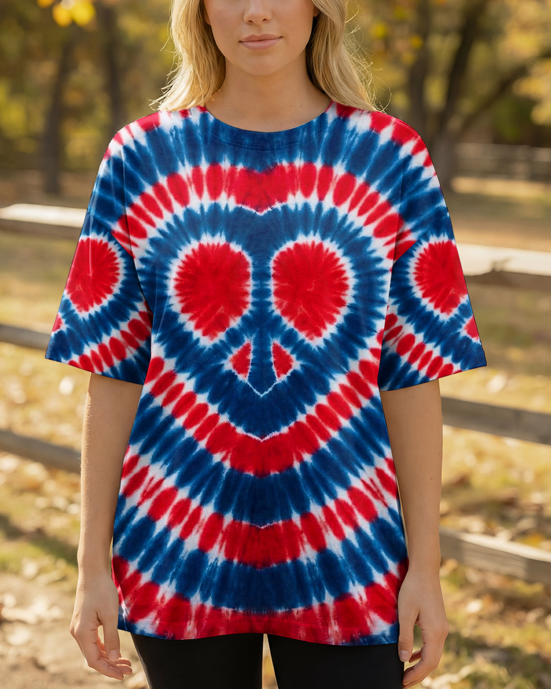 RED WHITE AND BLUE HEART PEACE ALL OVER PRINT - TYPQ1803262