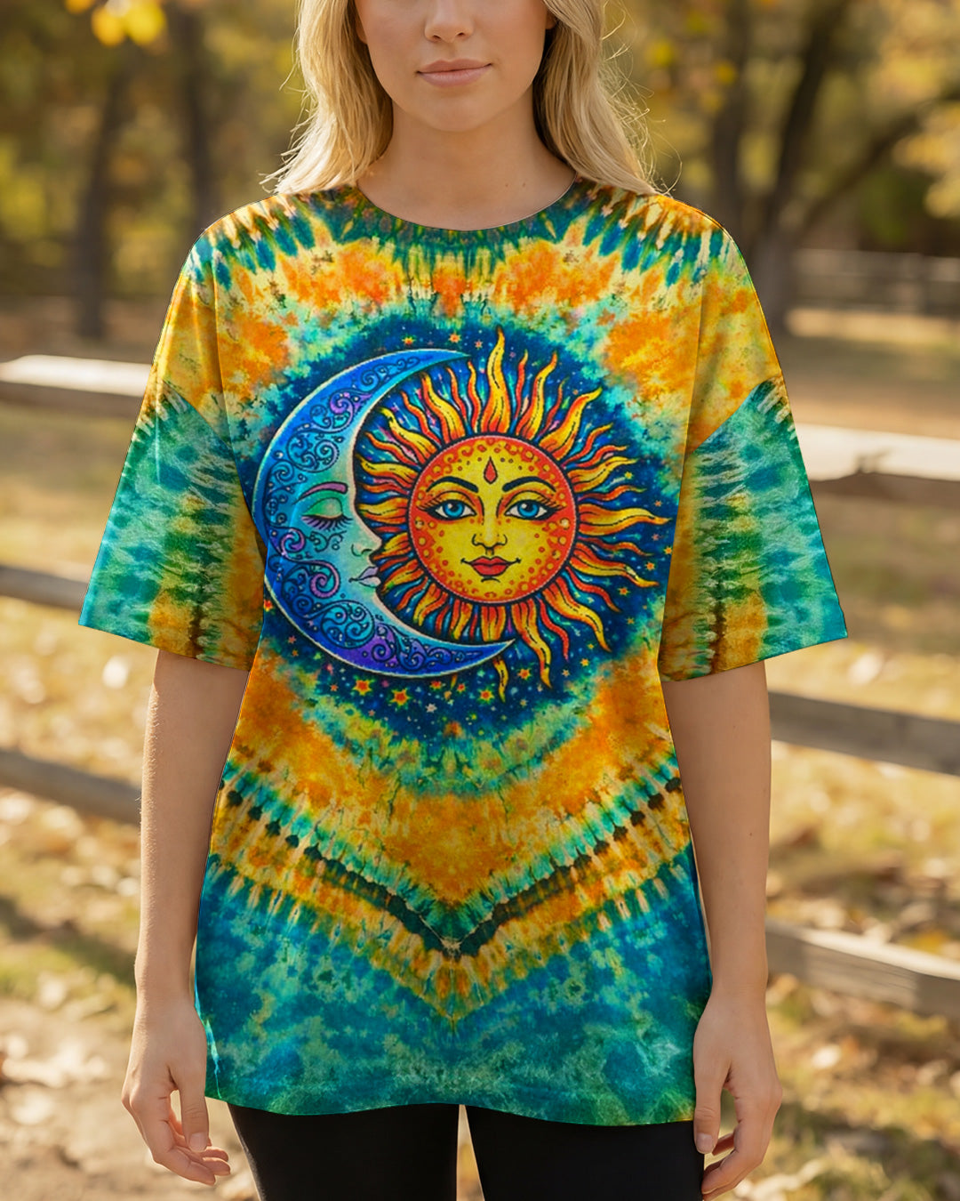 HIPPIE SUN & MOON  SWIRL ALL OVER PRINT - TLTW0203262