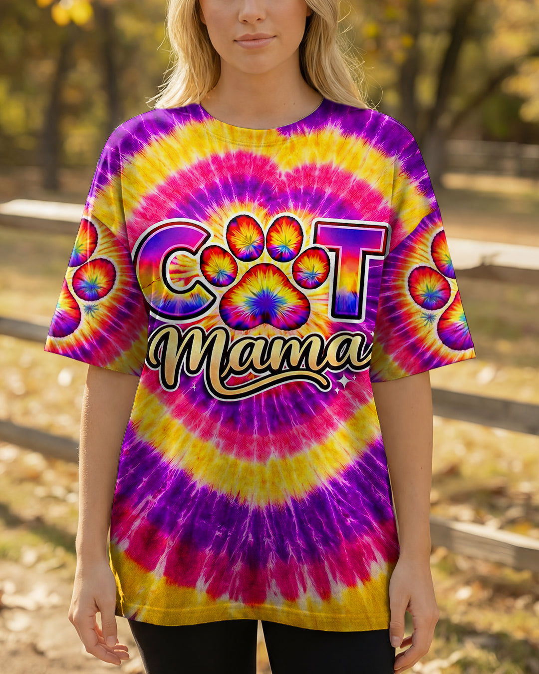 CAT MAMA SWIRL ALL OVER PRINT   - TLNT0703262