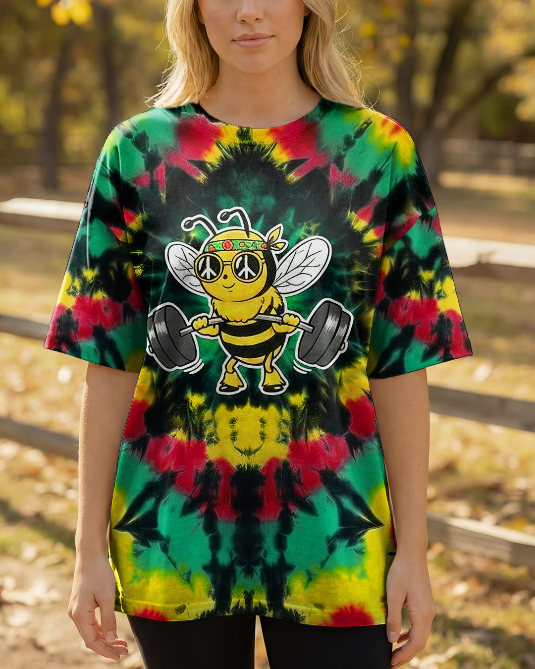 BEE STRONG RAINBOW SWIRL ALL OVER PRINT - YHHG0302261