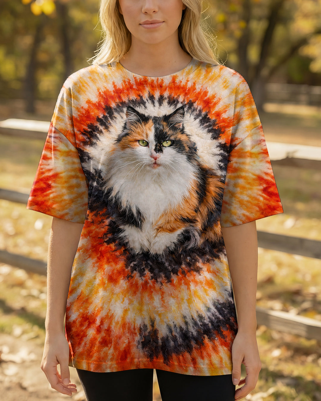 CALICO CAT ORANGE SWIRL ALL OVER PRINT   - TLNT0903262