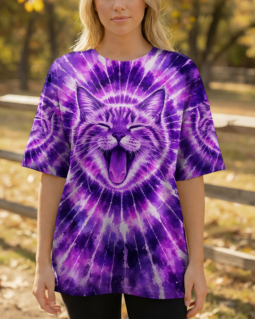 CAT PURPLE SWIRL ALL OVER PRINT - TLHN1003263