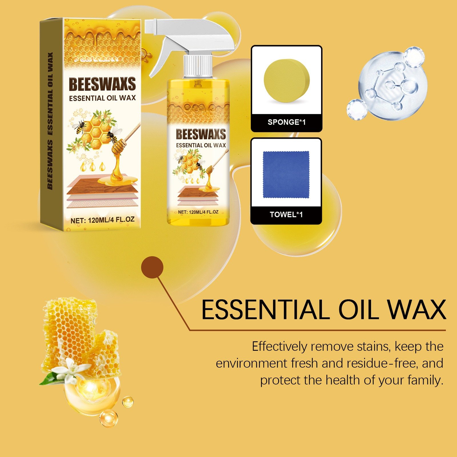 🔥Natural Beeswax Wood Polish Spray