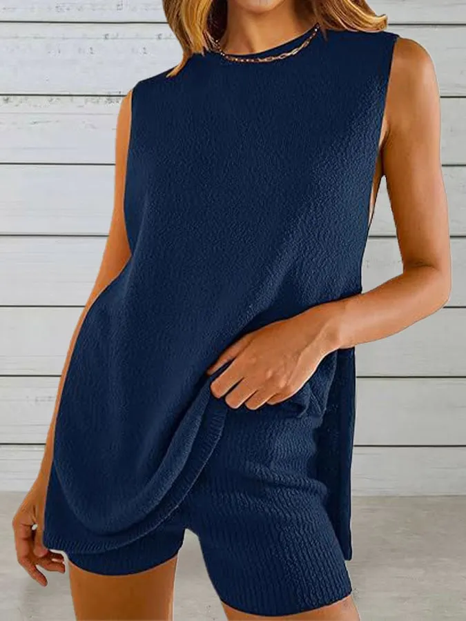 Women's casual knitted two-piece suit
