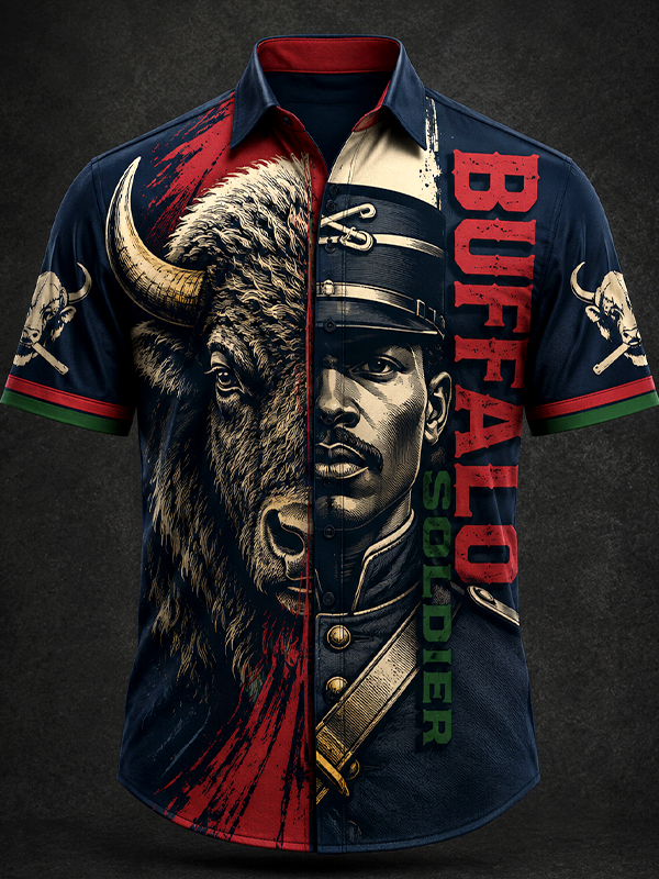 Men's Buffalo Soldier Art Print Shirt