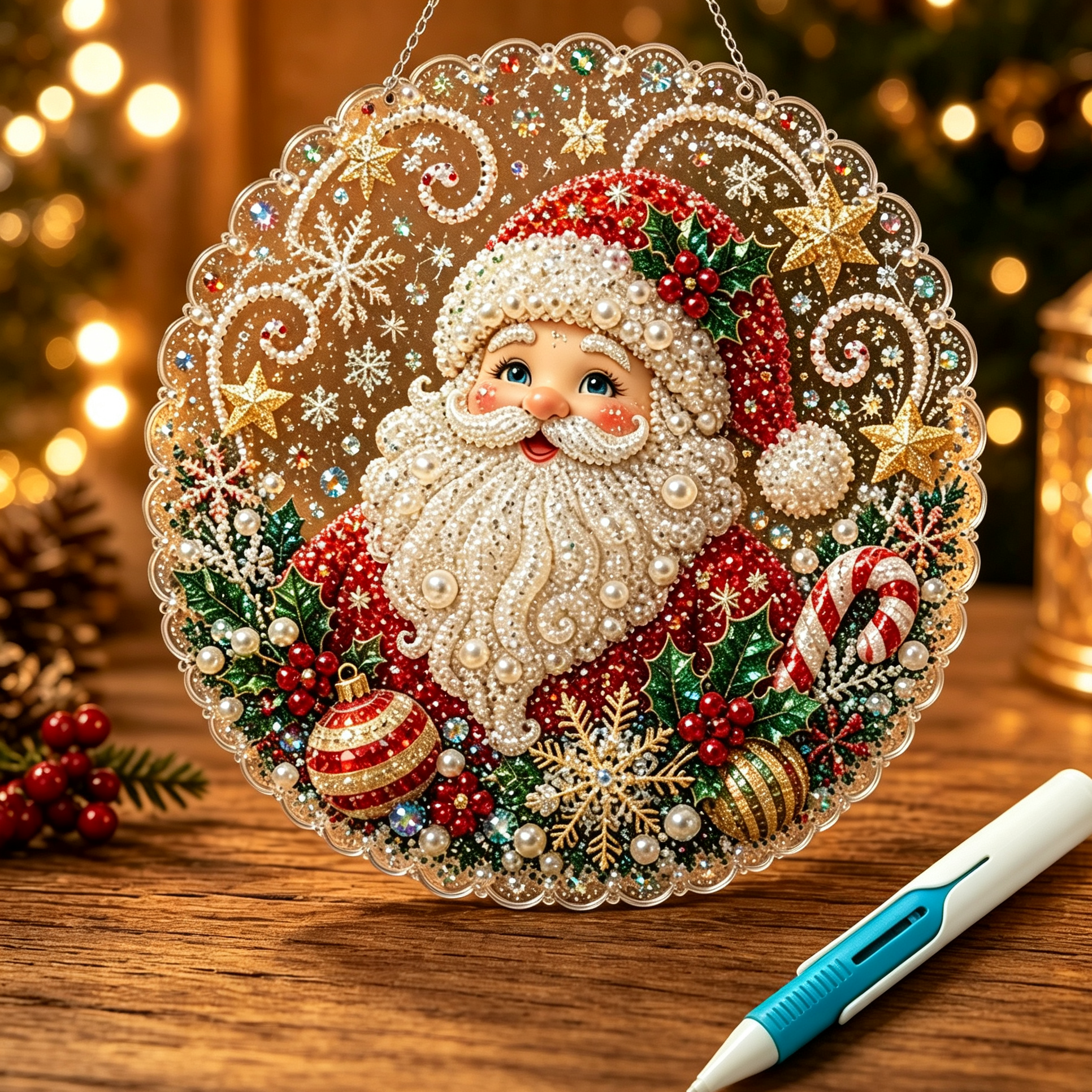 🎄 LIMITED TIME！！ 49% OFF – ✨ 🎄 Christmas Pearl Diamond Art Ornament Kit – DIY Handmade Holiday Hanging Decor 🎅💎