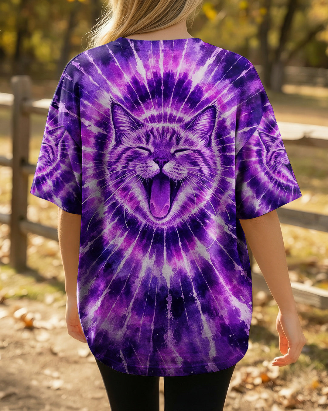 CAT PURPLE SWIRL ALL OVER PRINT - TLHN1003263