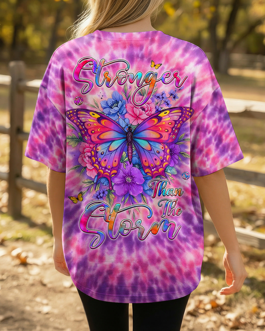 STRONGER THAN THE STORM BUTTERFLY SWIRL ALL OVER PRINT  - TLHG3003261