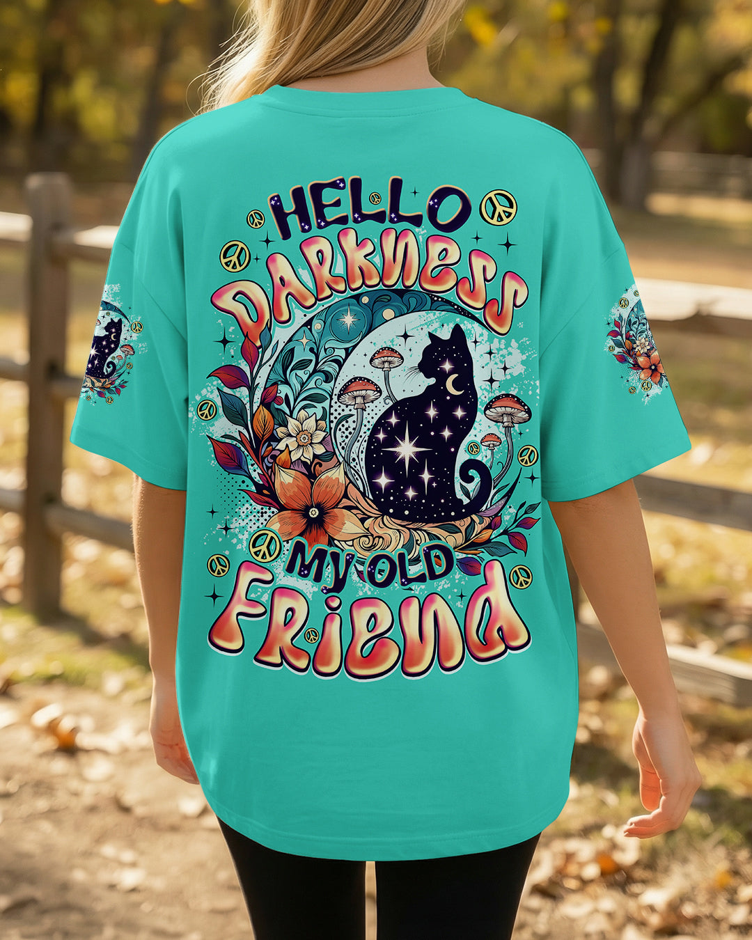 HELLO DARKNESS MY OLD FRIEND CAT ALL OVER PRINT - TYQY0602261