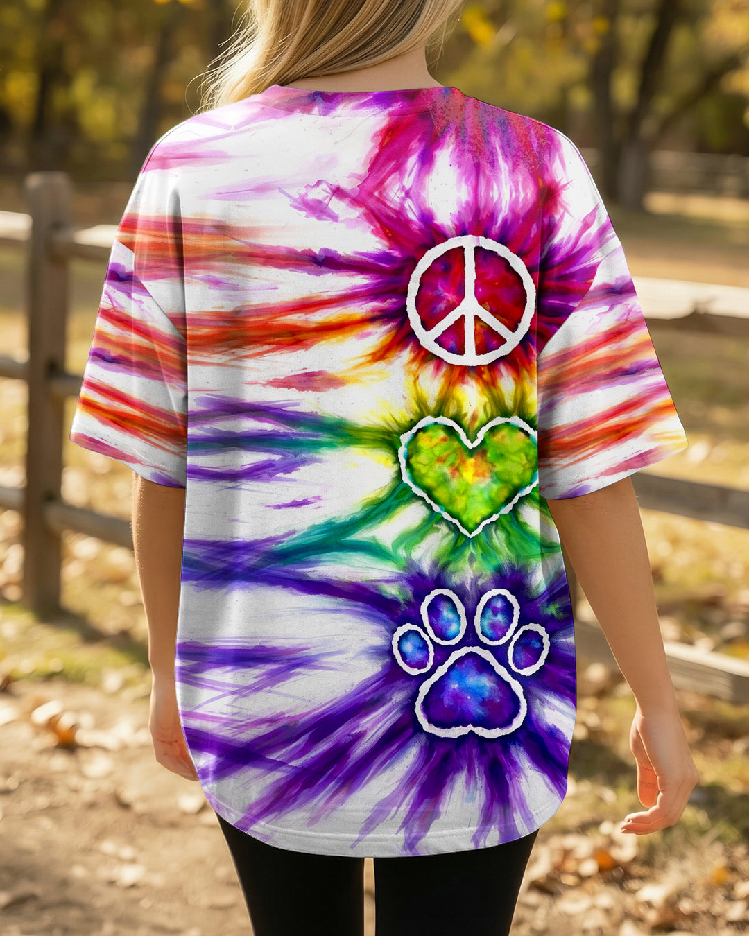PEACE LOVE PAW PRINT SWIRL ALL OVER PRINT - TLHG2003263