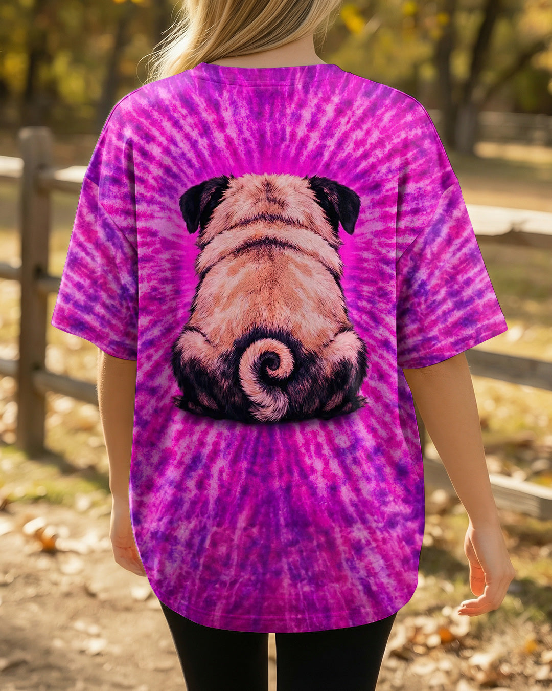 PUG DOG PURPLE & PINK SWIRL ALL OVER PRINT - TLNT2502261