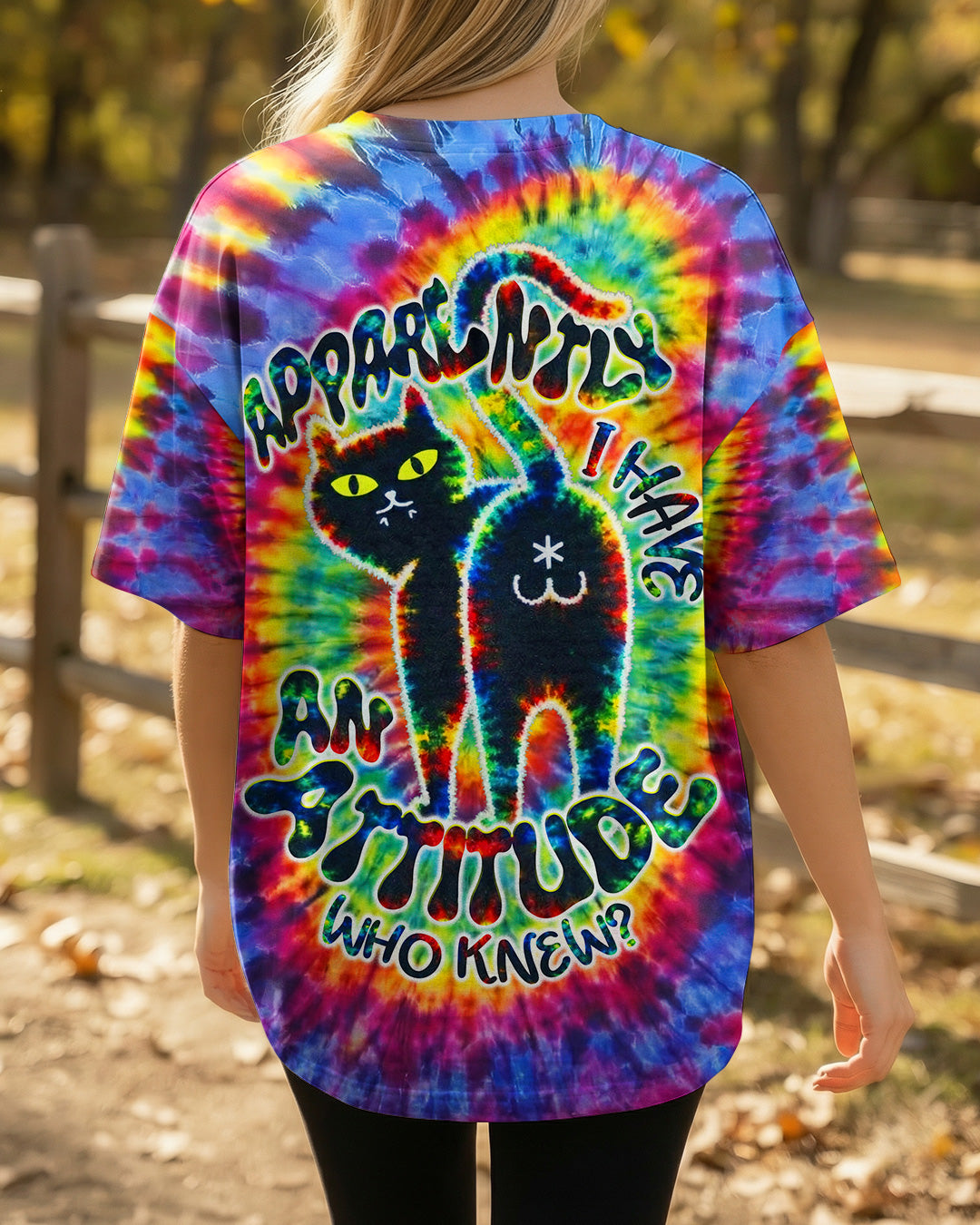 APPARENTLY I HAVE AN ATTITUDE WHO KNEW CAT SWIRL ALL OVER PRINT - TLNT2503263