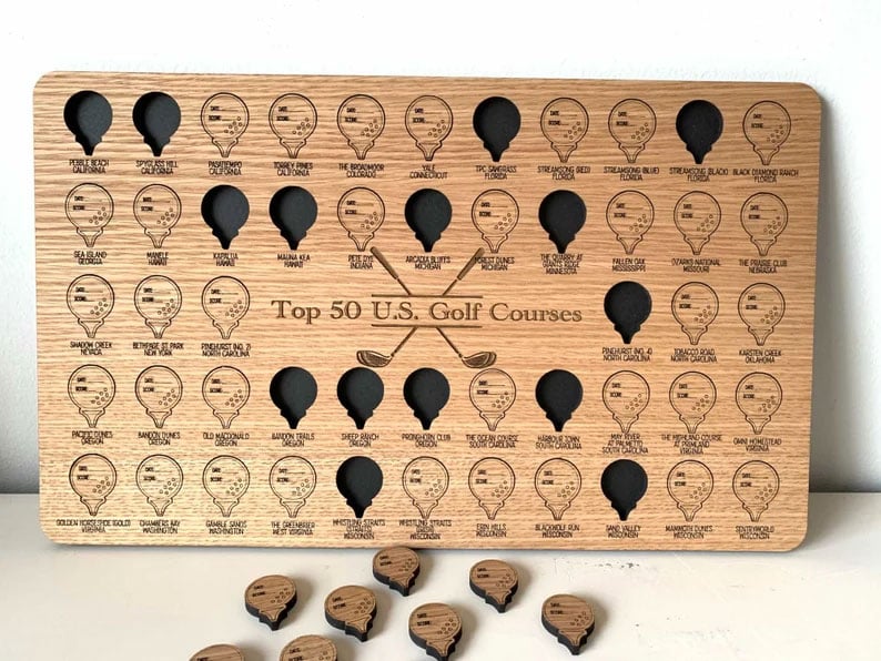 🔥Hot Sale 50% OFF Now - Top 50 Golf Courses in the United States Bucket List Board