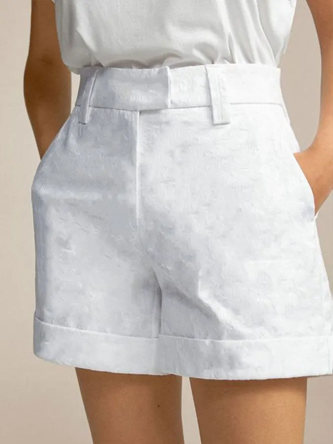 Women's Pocket Cotton Linen Casual Shorts