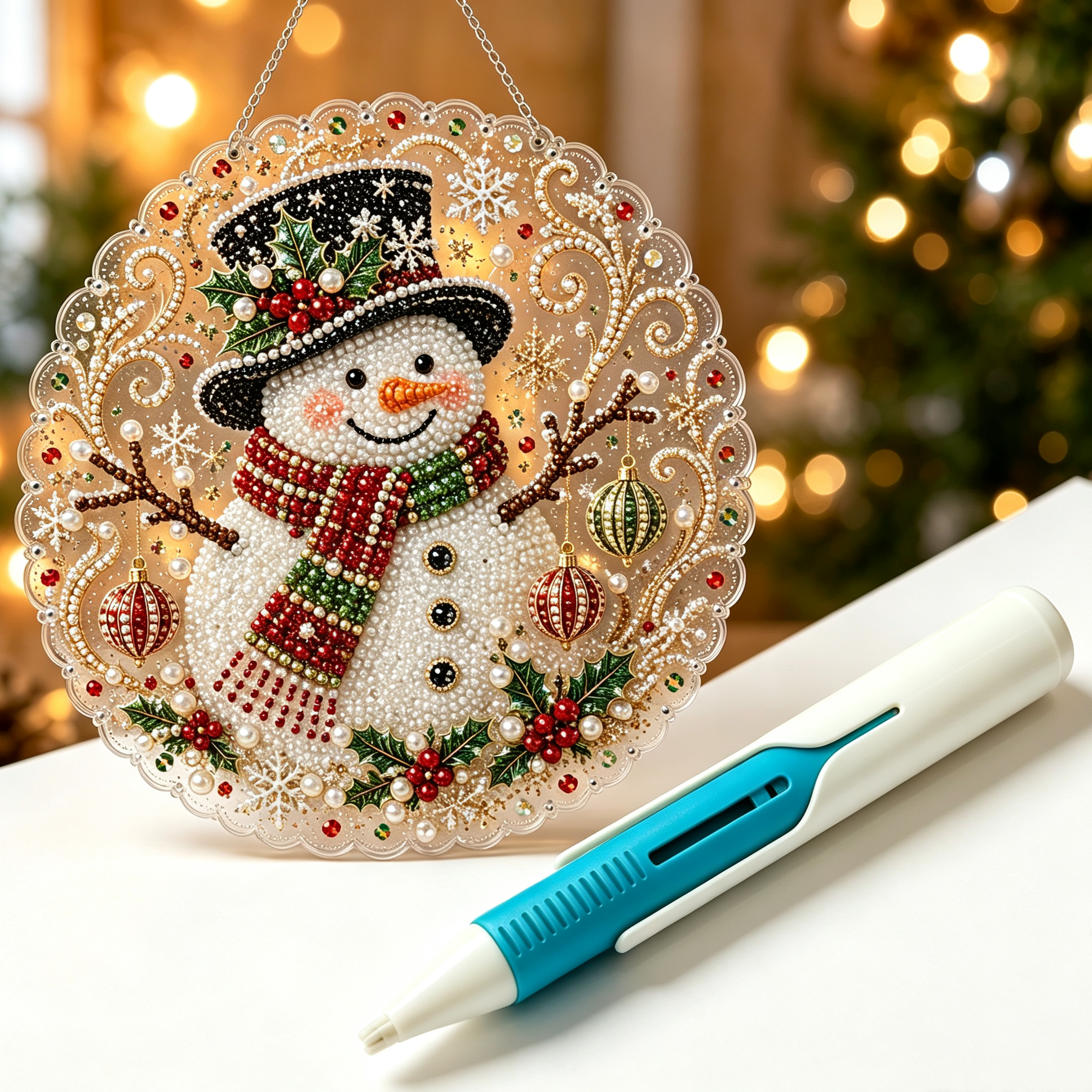 🎄 LIMITED TIME！！ 49% OFF – ✨ 🎄 Christmas Pearl Diamond Art Ornament Kit – DIY Handmade Holiday Hanging Decor 🎅💎