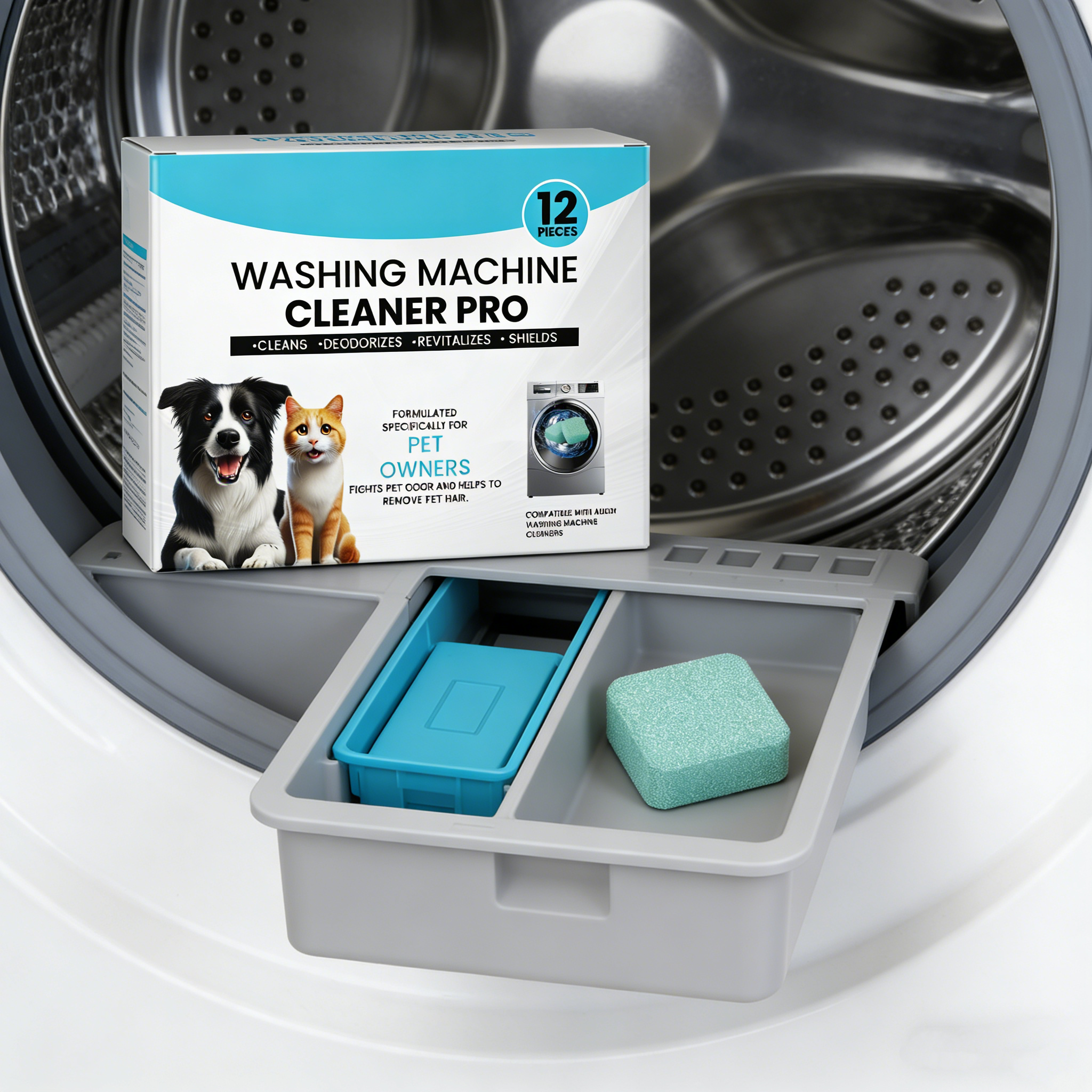 🔥Half Price Now!!🐶Washing machine cleaner tablets: Easily remove pet's hair and mold