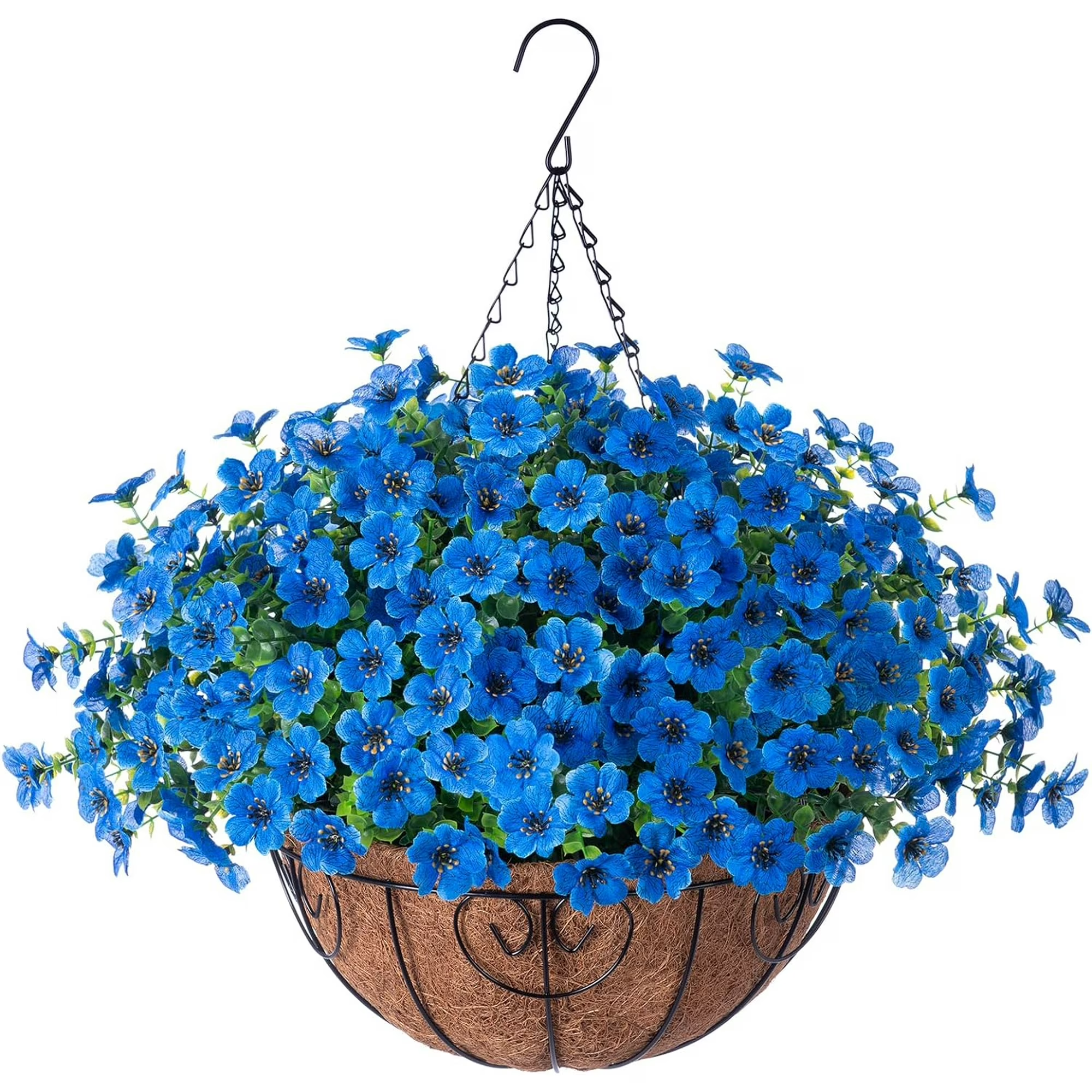 Last Day of Sale! 💐 Artificial Daisy Hanging Basket -🏡 Low Maintenance Outdoor Silk Flower Planter for Patio & Garden