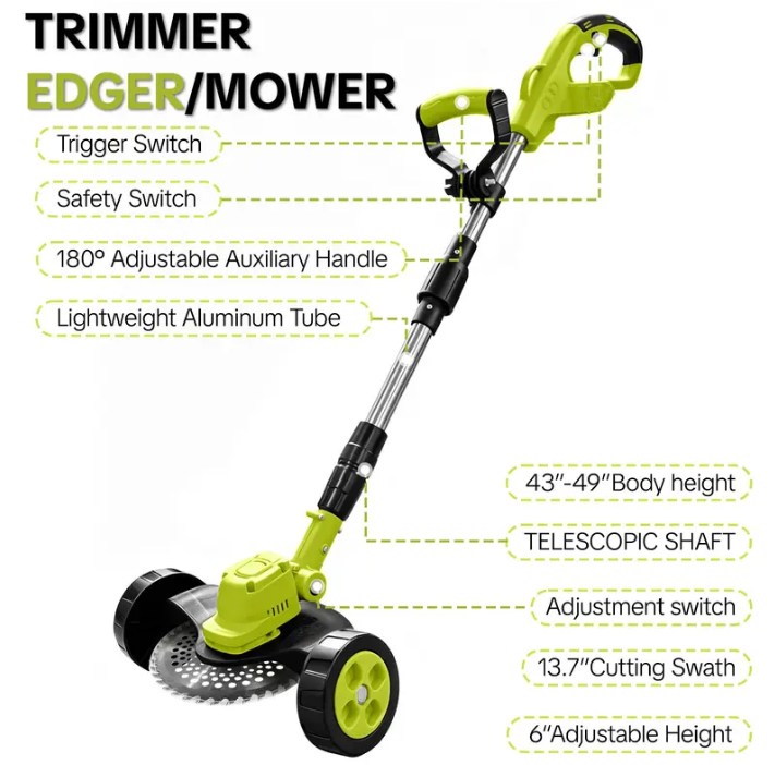 🌿21V 3-in-1 Cordless Trimmer Edger Mini Mower