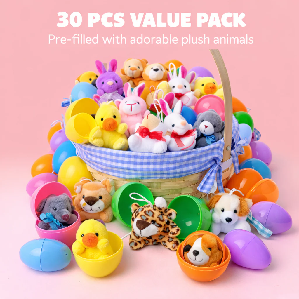 Plush Animals Pre-Filled Easter Eggs