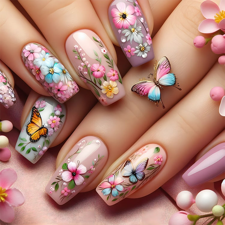 🐝Adorable Bee & Flower Press On Nails--– Save the Bees in Style!🌻