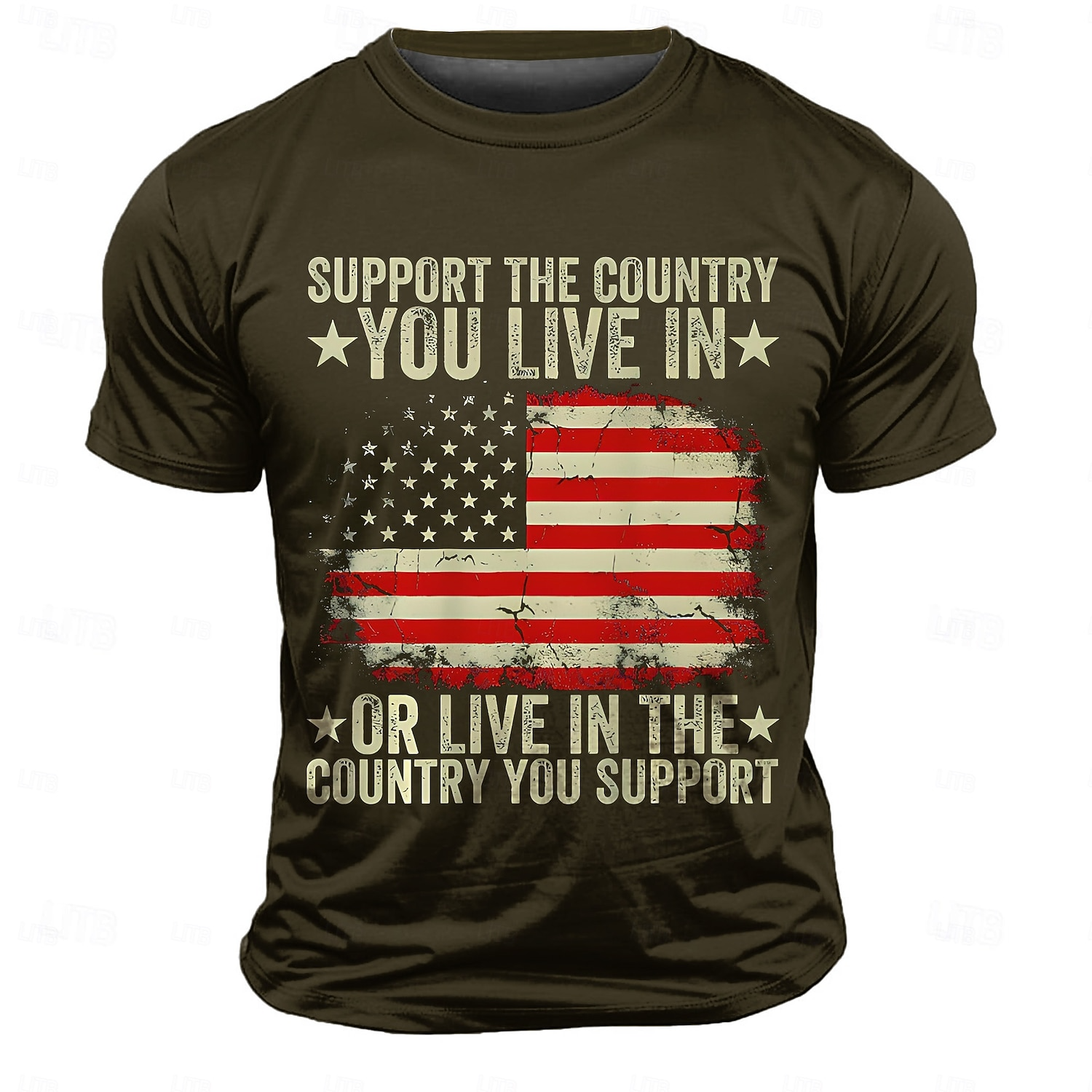 4th of July 2026 250th Memorial Day Men's Patriotic Patriot 3D Print US Flag Veteran Crew Neck Short Sleeve T-Shirt Outdoor Sports Street