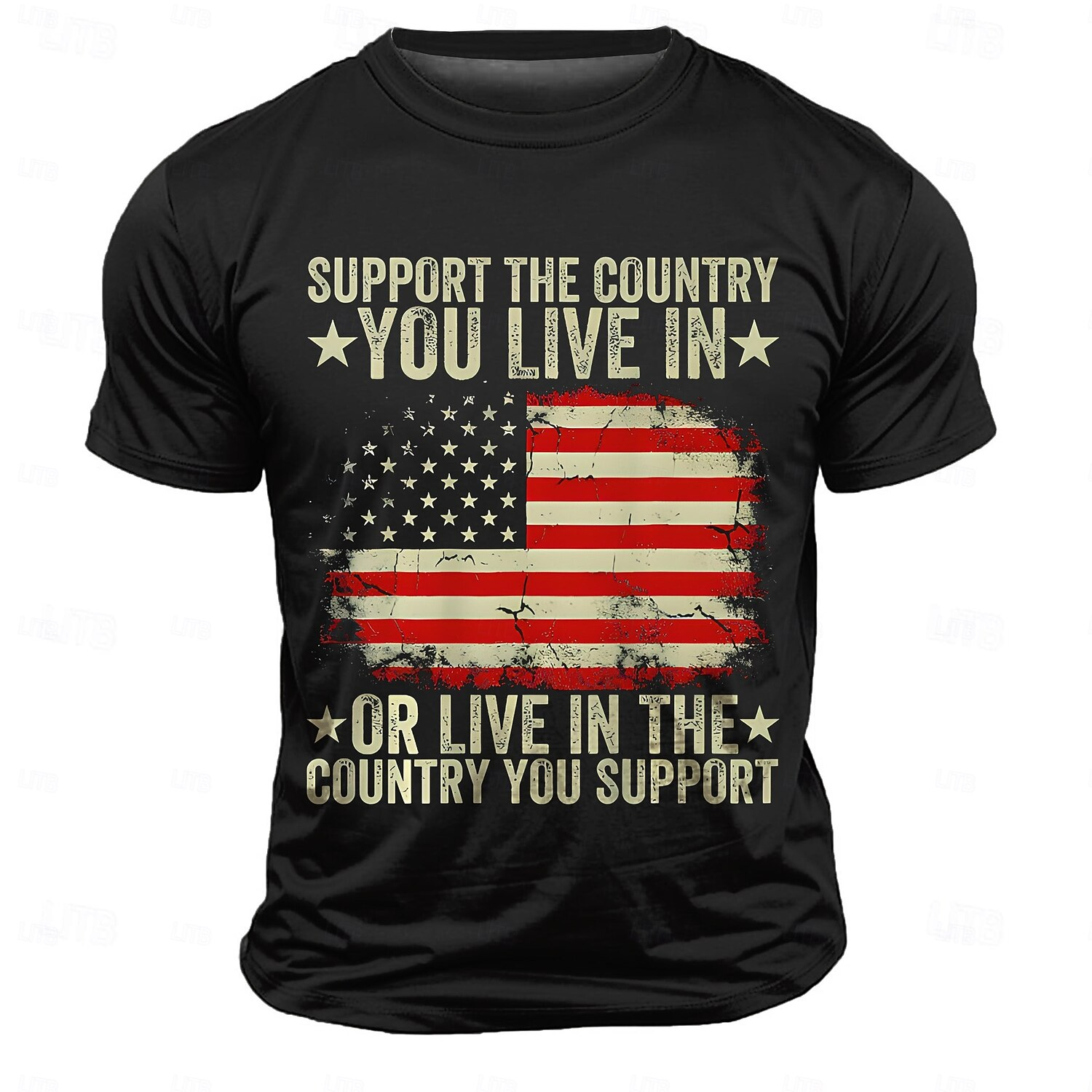 4th of July 2026 250th Memorial Day Men's Patriotic Patriot 3D Print US Flag Veteran Crew Neck Short Sleeve T-Shirt Outdoor Sports Street