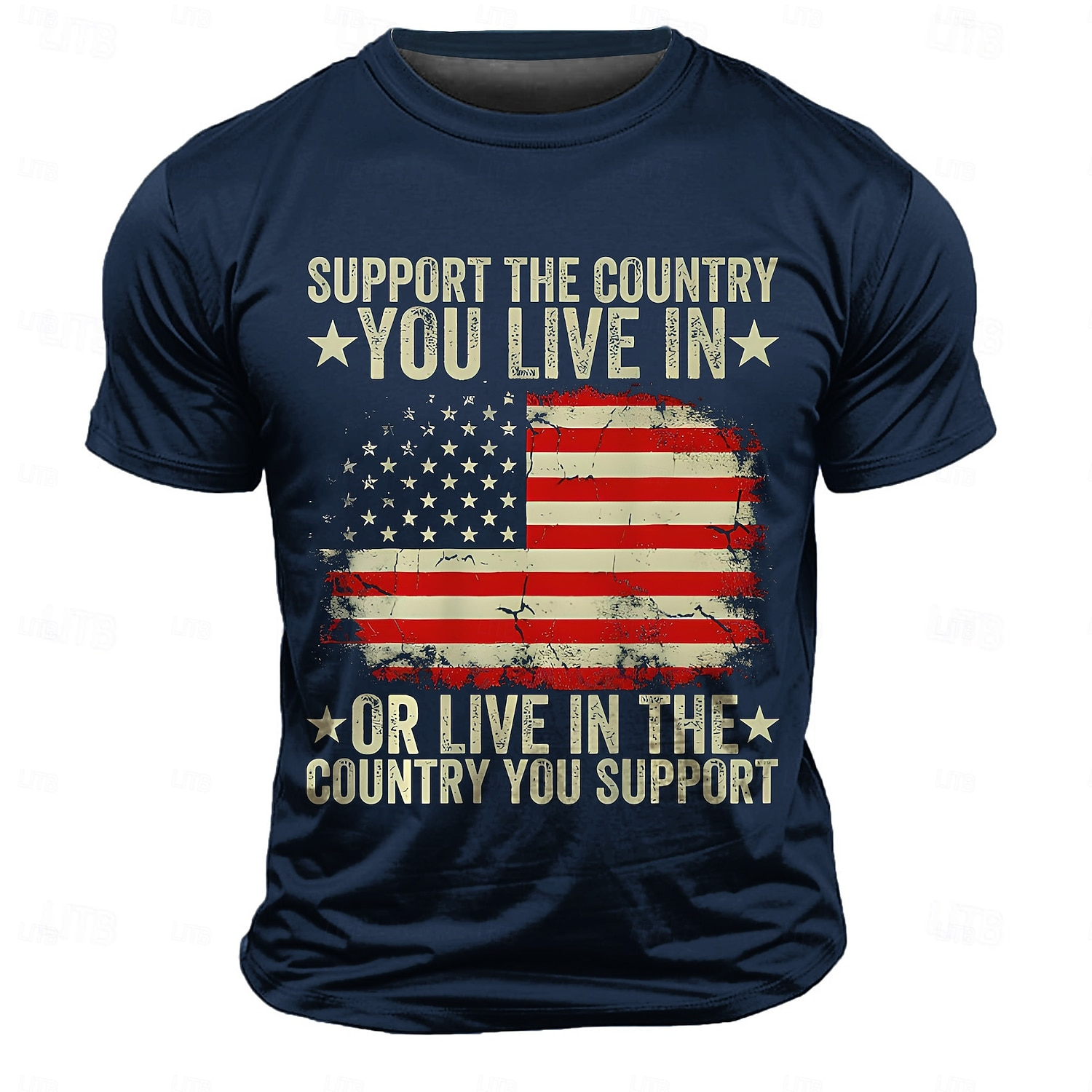 4th of July 2026 250th Memorial Day Men's Patriotic Patriot 3D Print US Flag Veteran Crew Neck Short Sleeve T-Shirt Outdoor Sports Street