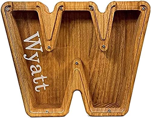 🔥 Last Day 40% OFF – Customize Letter Piggy Bank-Wood Gift For Kids