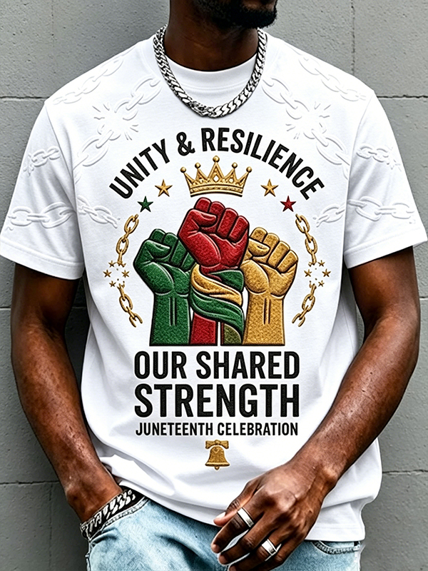 Men's Juneteenth Unity Shared Strenthgth  Print T-Shirt