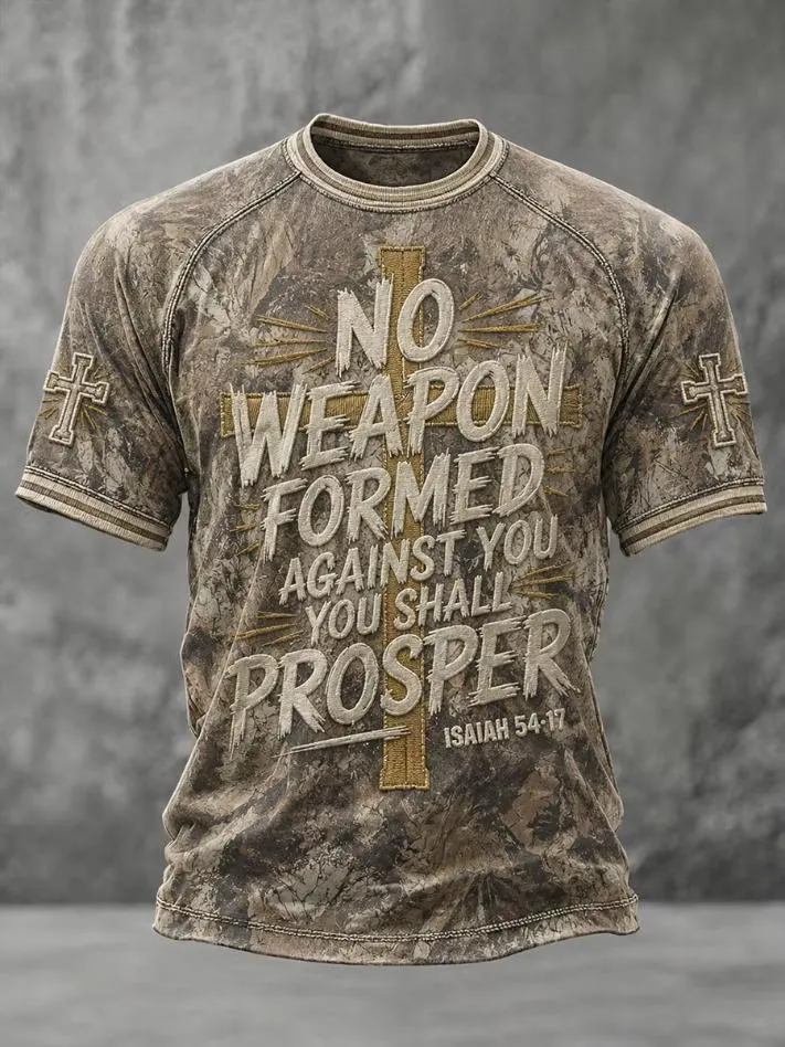 Men's No Weapon Formed Against You You Shall Prosper Print Casual T-Shirt