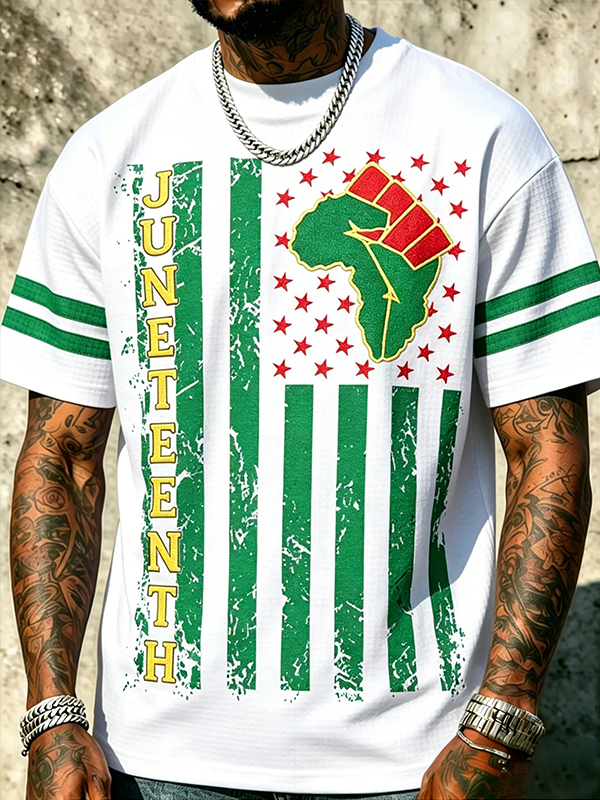 Men's Juneteenth Powerful Fist Art Print T-Shirt