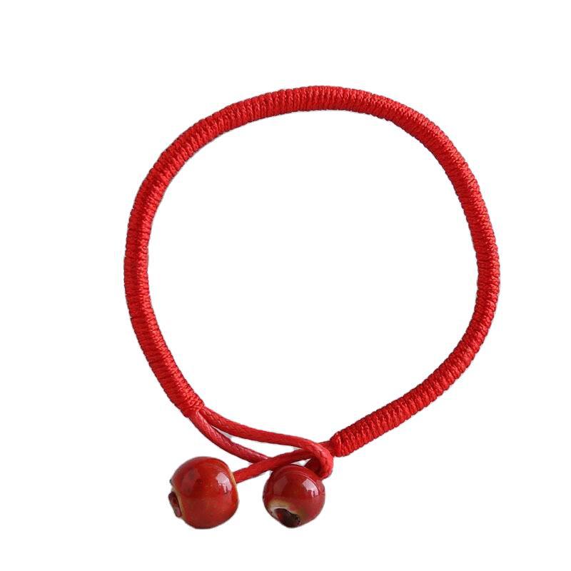 Buddha Stones FengShui Lucky Red String Ceramic Bracelet