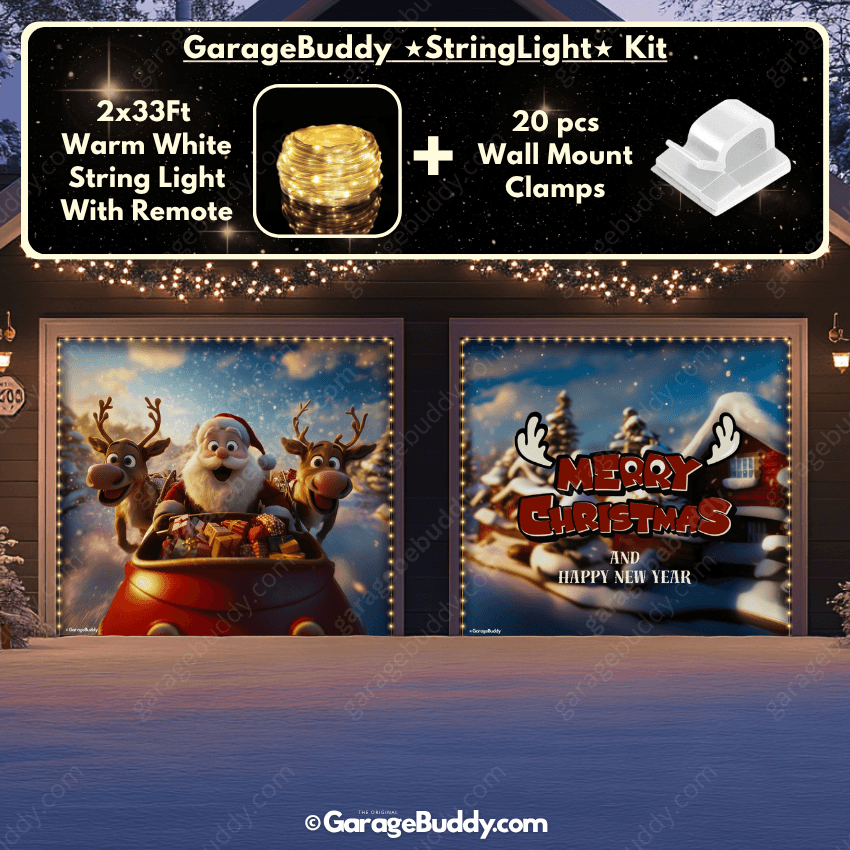 Garage Buddy | Santa & Reindeers | Christmas Garage Door Cover
