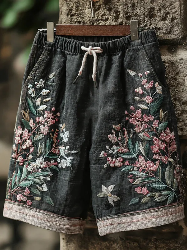 Men's Floral Art Print Casual Shorts