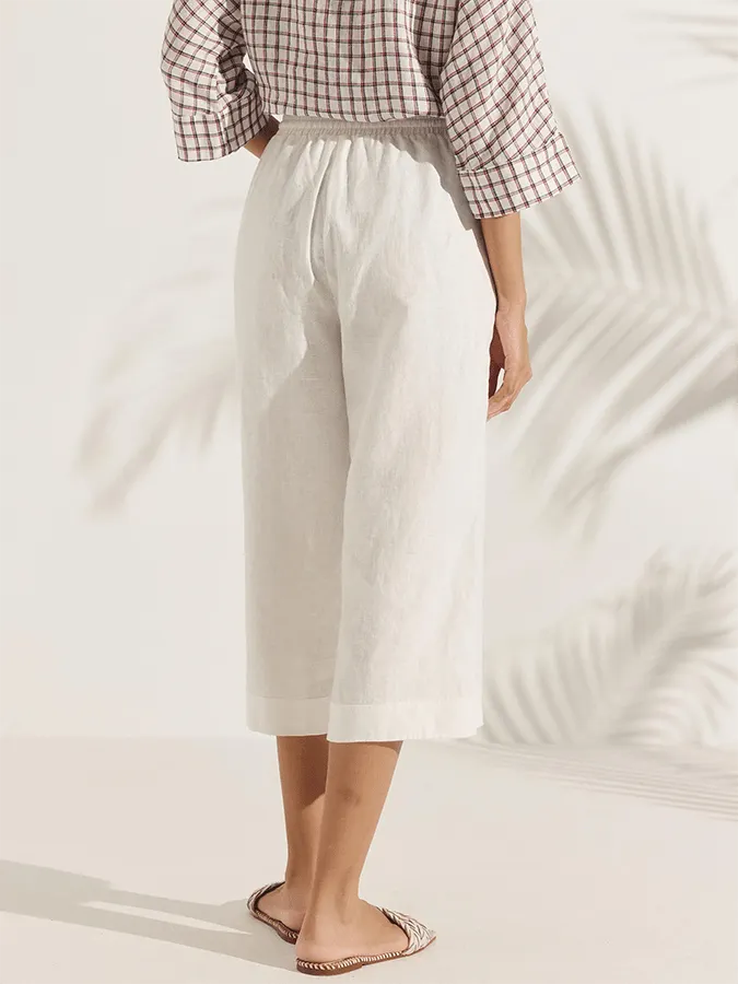 Women's Solid Color Pocket Patchwork Elastic Waist Casual Pants