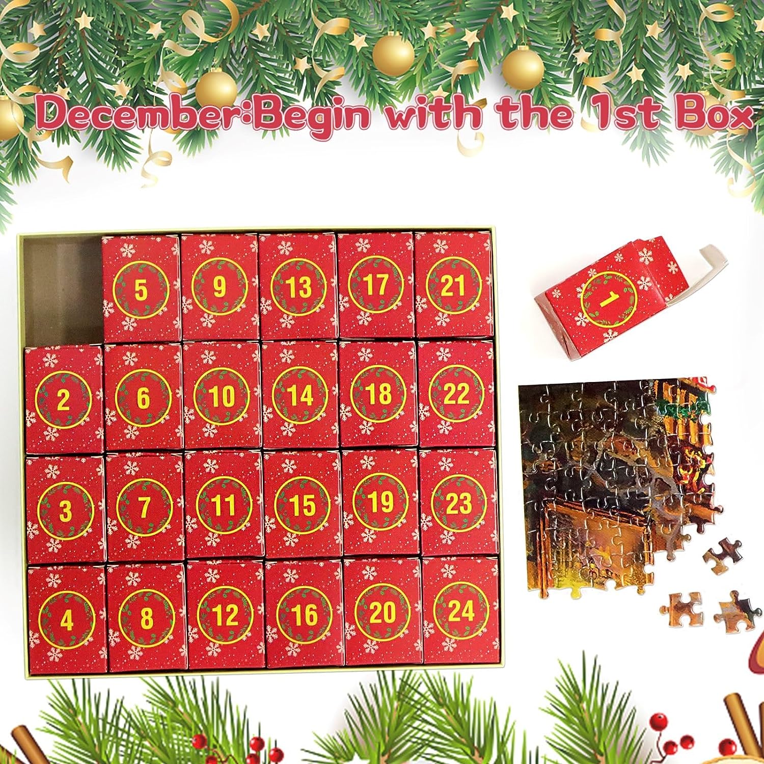 Awishday Advent Calendar Christmas Jigsaw Puzzles