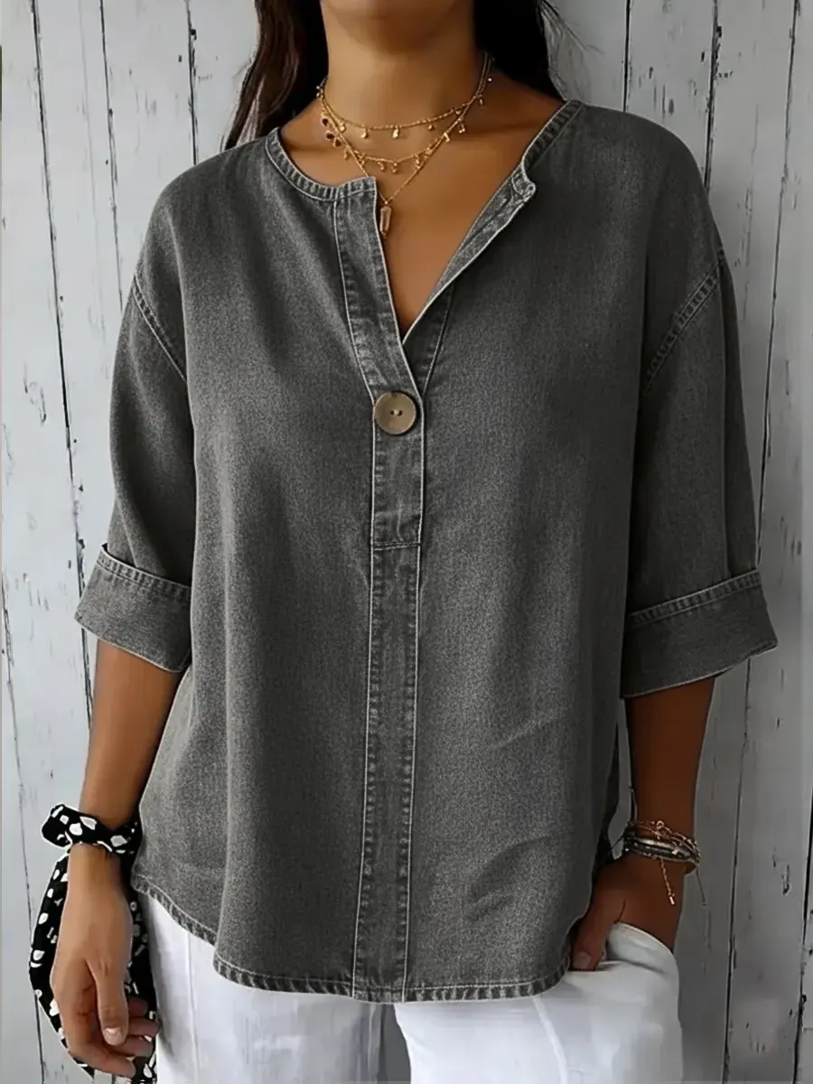 Women's Casual Denim Cotton Top