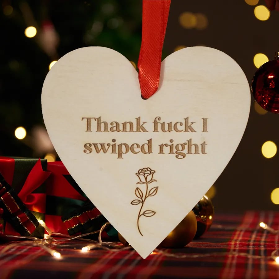Christmas Hot Sale - Humor Wooden Heart Ornaments