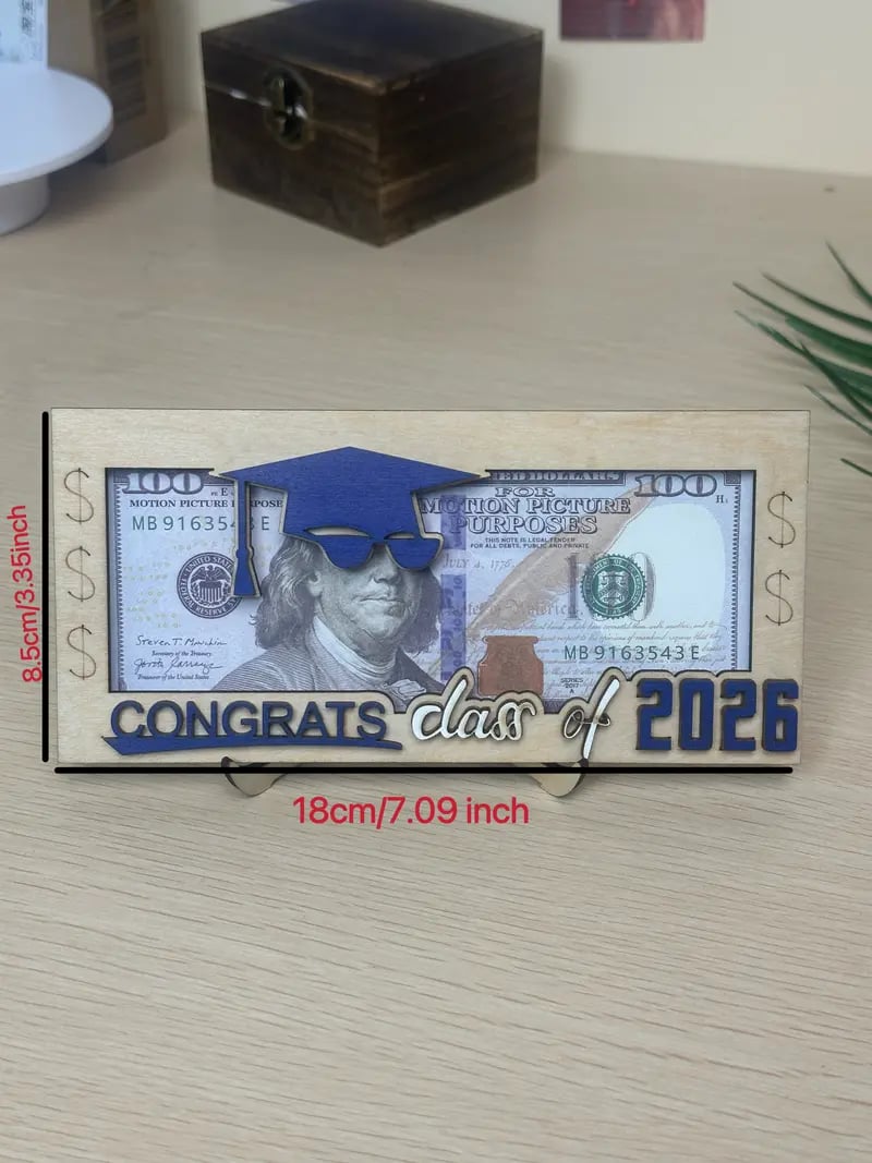 🔥Last Day 50% OFF - Graduation 2026 Money Holder-Unique Wooden Cash Gift Box for Class of 2026🎓