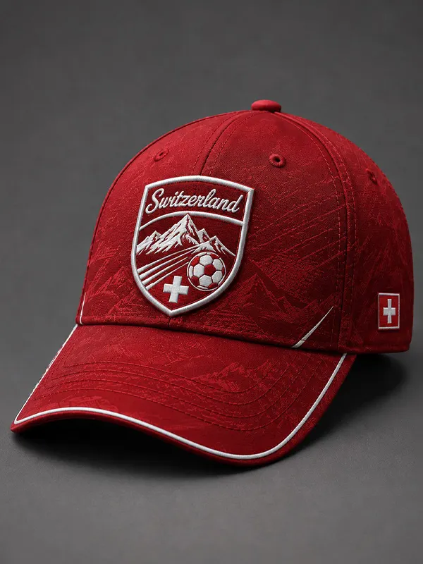 Men's Switzerland Football Art Print Baseball Cap