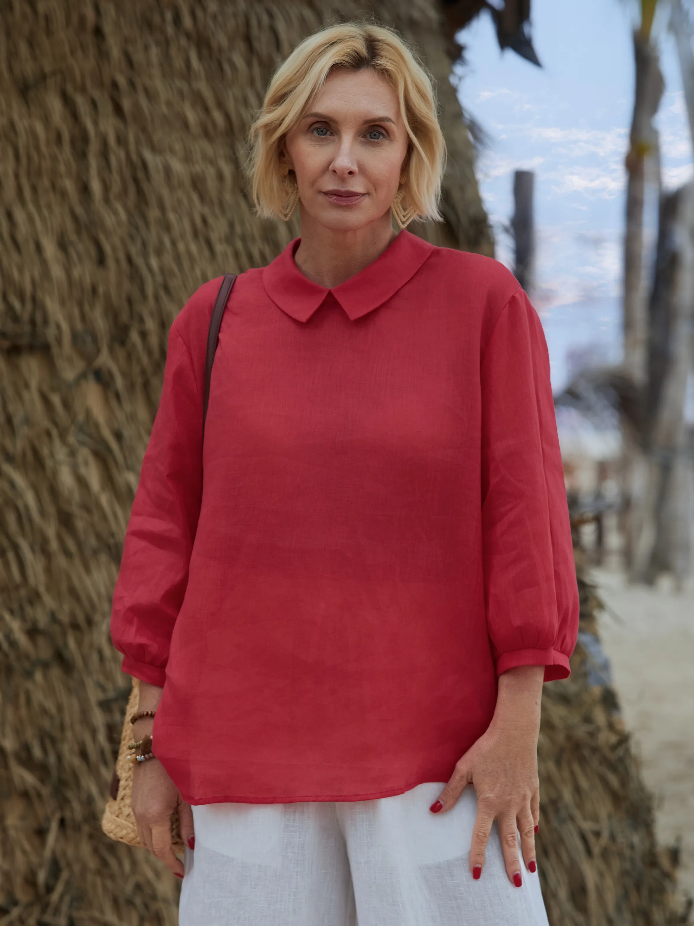 Women's  Linen 3/4 Sleeve Shirt