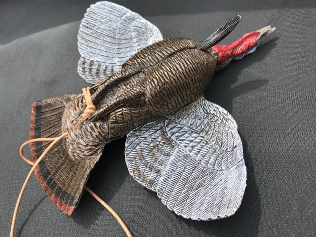 Miniature Wild Turkey Carved Hanging Ornament