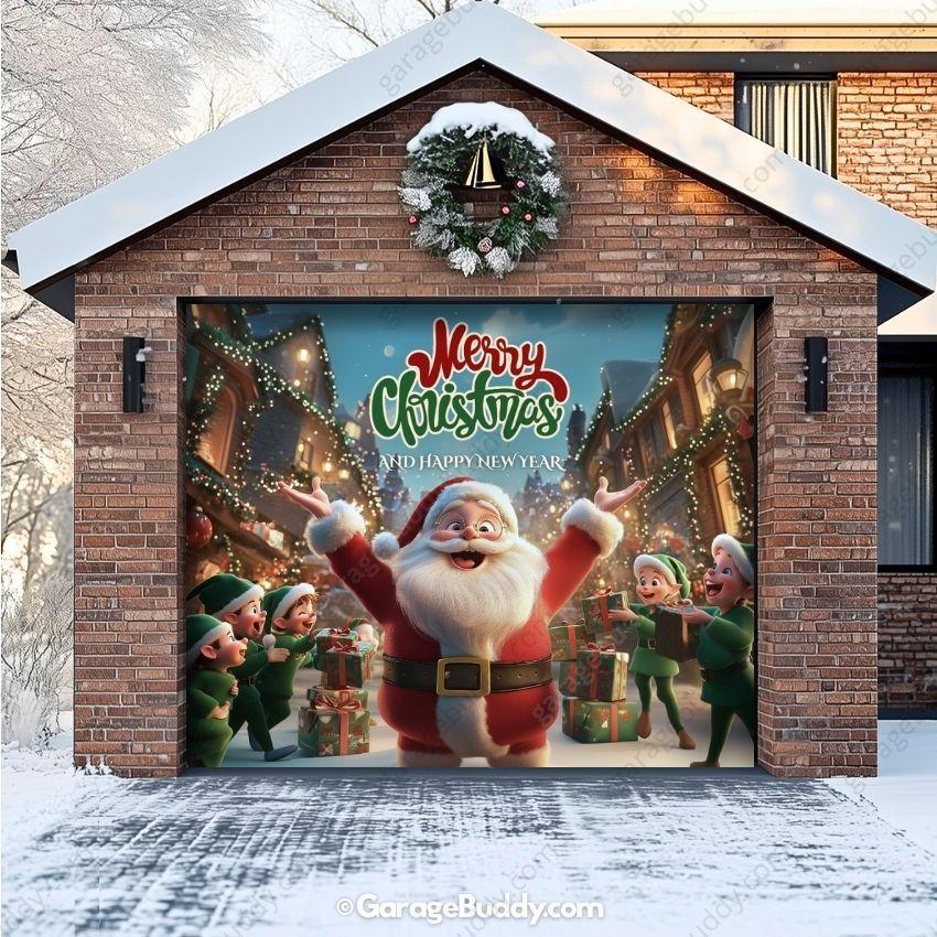 Garage Buddy | Santa And Elves | Christmas Garage Door Cover
