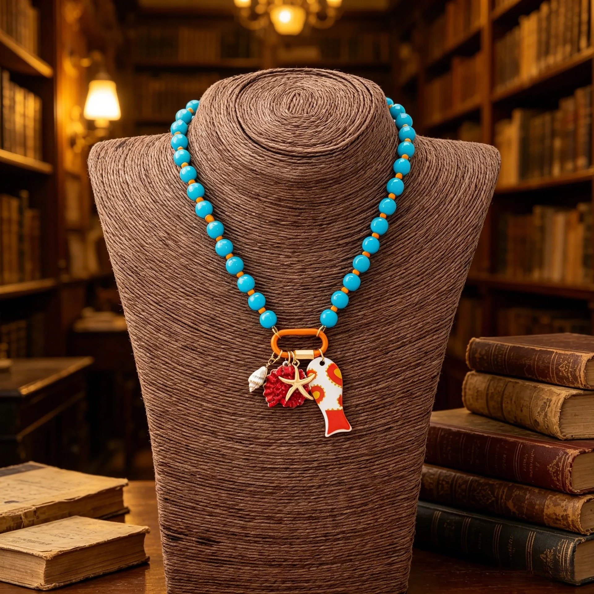🌈✨3pc Summer Layered Beaded Dopamine Necklace Set 🦀Colorful Fish and Starfish Charms🐠