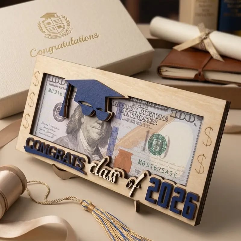 🔥Last Day 50% OFF - Graduation 2026 Money Holder-Unique Wooden Cash Gift Box for Class of 2026🎓
