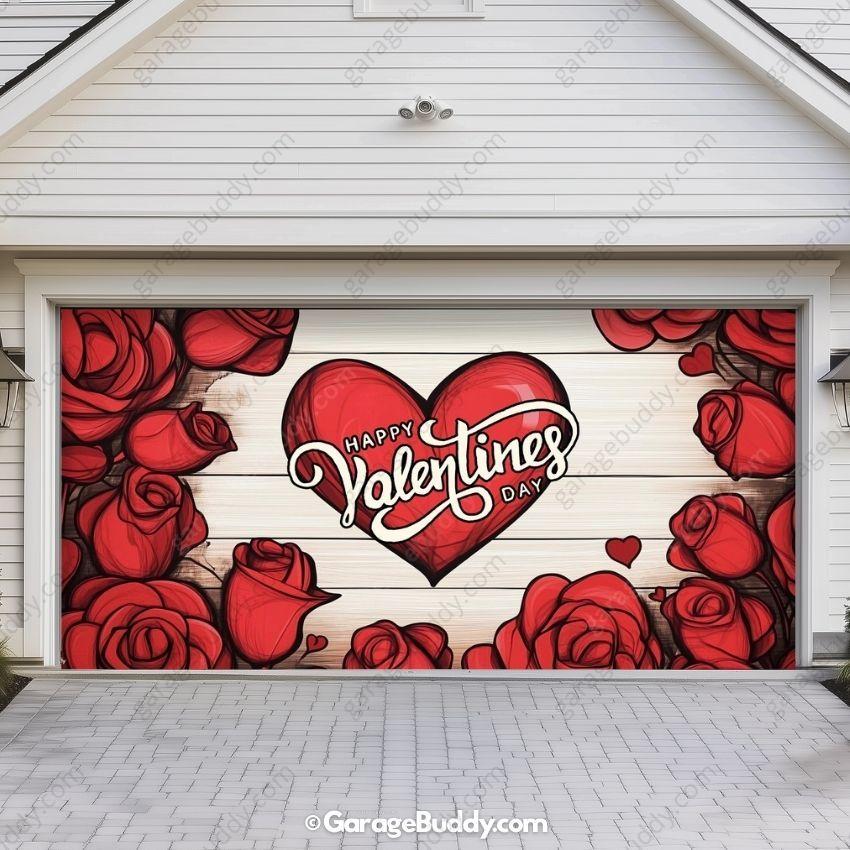Garage Buddy | Valentine's Day (Roses) | Festive Garage Door Cover