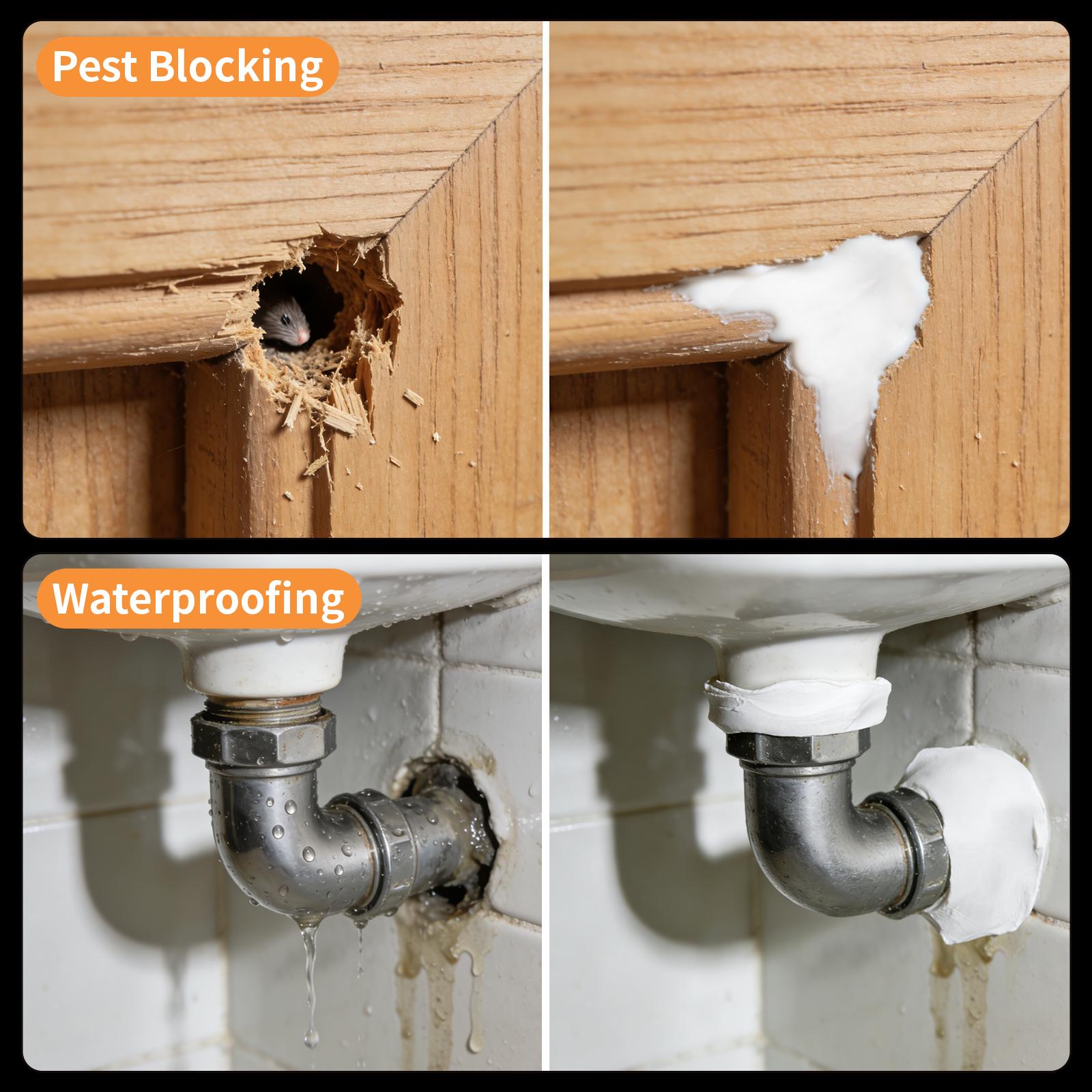 10Pcs Professional Sealant Clay - Waterproof & Anti-Insect Wall Hole Filler Mud, Sticky Pipe Repair Putty for Air Conditioning Holes & Wall Cracks, Non-Toxic Quick Drying Mastic for Home Repair
